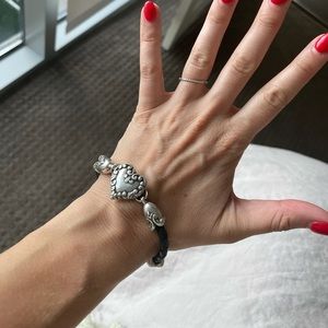Brighton leather and silver bracelet brand new